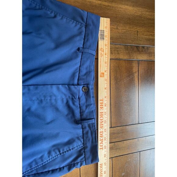 Greg Norman Men's Chino Shorts Size 32 Blue Solid Polyester Mid Rise Flat Front - Picture 10 of 11